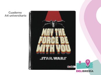 CUADERNO 29,7 MOOVING TAPA SEMIRÍGIDA D 80 HOJAS RAYADO STAR WARS