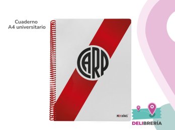 CUADERNO 29,7 MOOVING TAPA SEMIRÍGIDA D 80 HOJAS RAYADO RIVER PLATE
