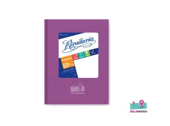 CUADERNO 19 X 23,5 RIVADAVIA ABC ARAÑA LILA 98 HOJAS RAYADO COSIDO TAPA DURA