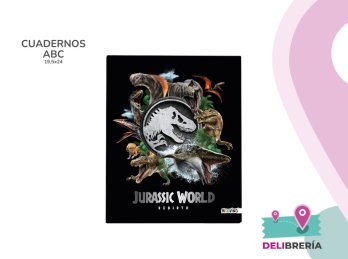 CUADERNO 19,5 X 24 MOOVING TAPA DURA 48 HS JURASSIC WORLD